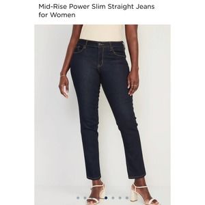 Old Navy Mid-Rise Power Slim Straight Jeans